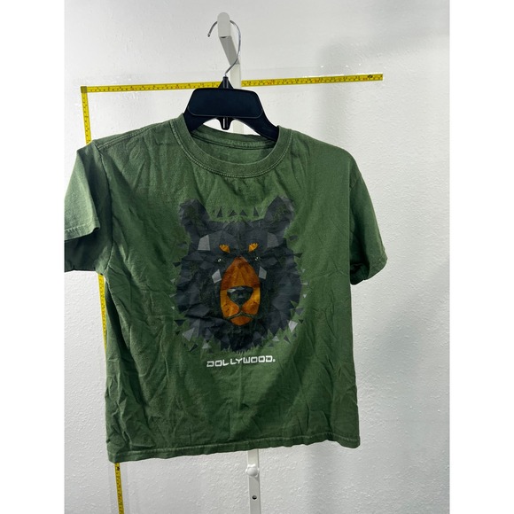 Dollywood Other - Dollywood Black Bear Geometric‎ Graphic T-Shirt Green Short Sleeve Youth Medium